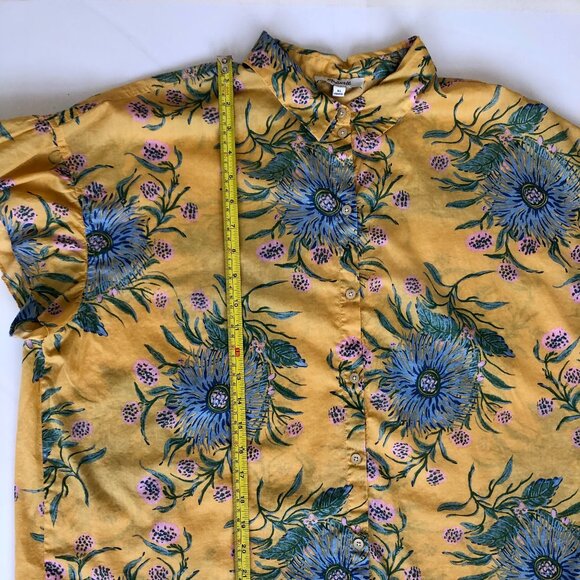 Madewell Floral Flutter Sleeve Blouse, XL - Picture 7 of 10
